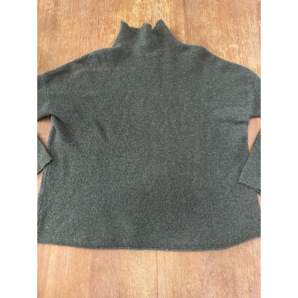 French Connection Womens Mock Neck Sweater Olive Green Wool Blend Size M